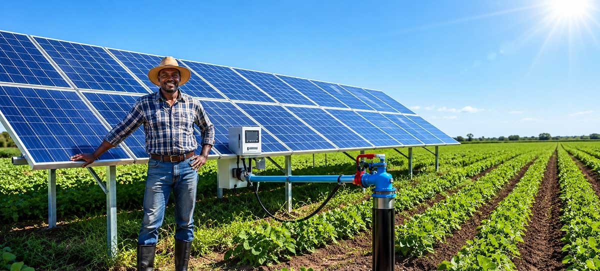 Farmers at a solar-powered cold storage unit